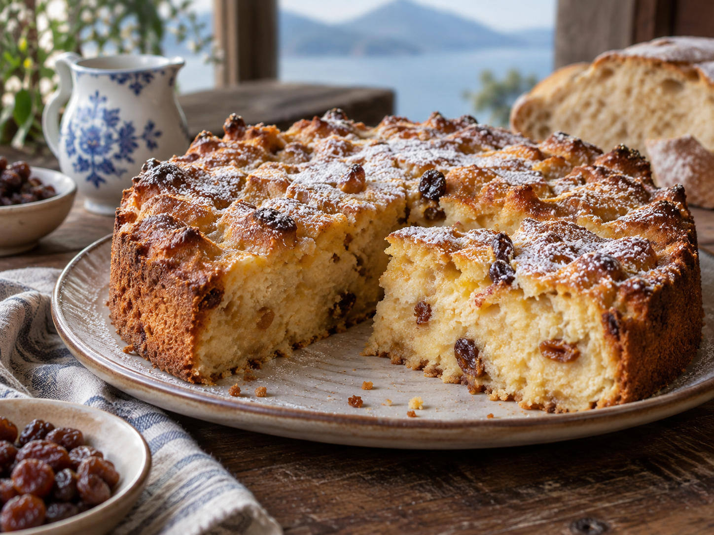 Torta di pane e latte del Verbano con pane raffermo, latte e uvetta