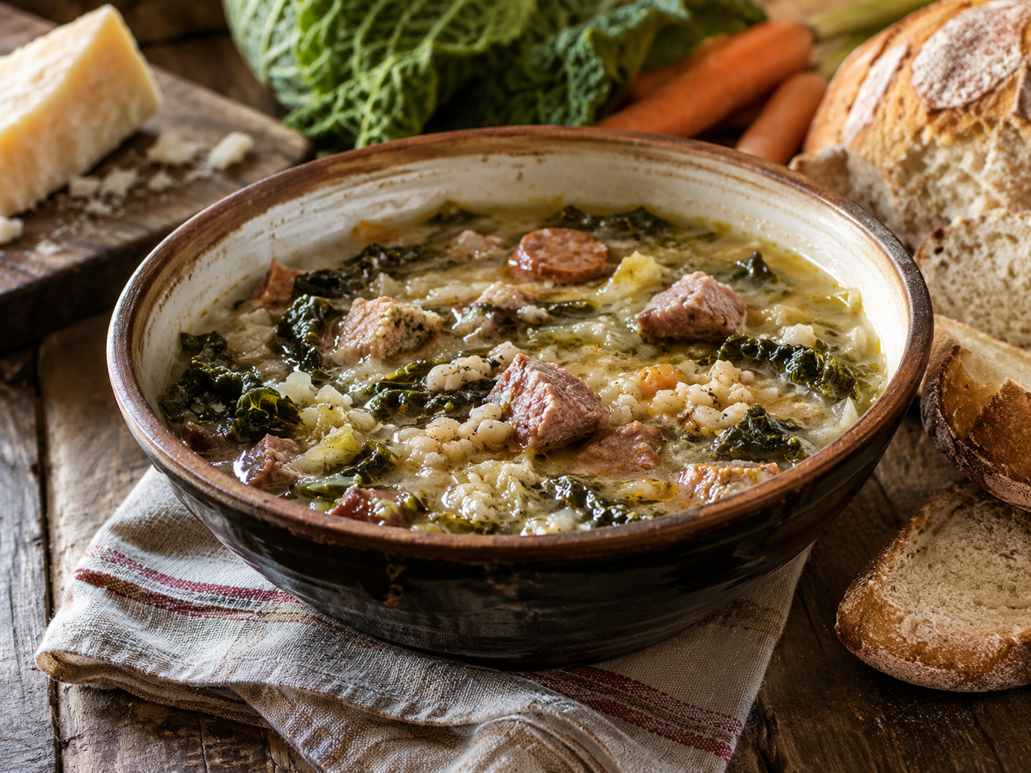 Brodera novarese, risotto tradizionale con costine di maiale