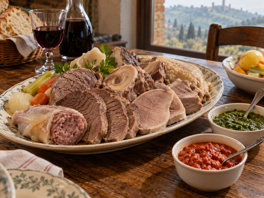 Bollito misto piemontese con bagnet verd e bagnet ross